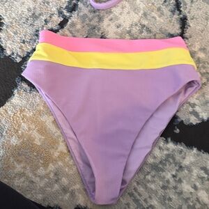 Beach Riot Lilac Bikini with Pink and Yellow Accents